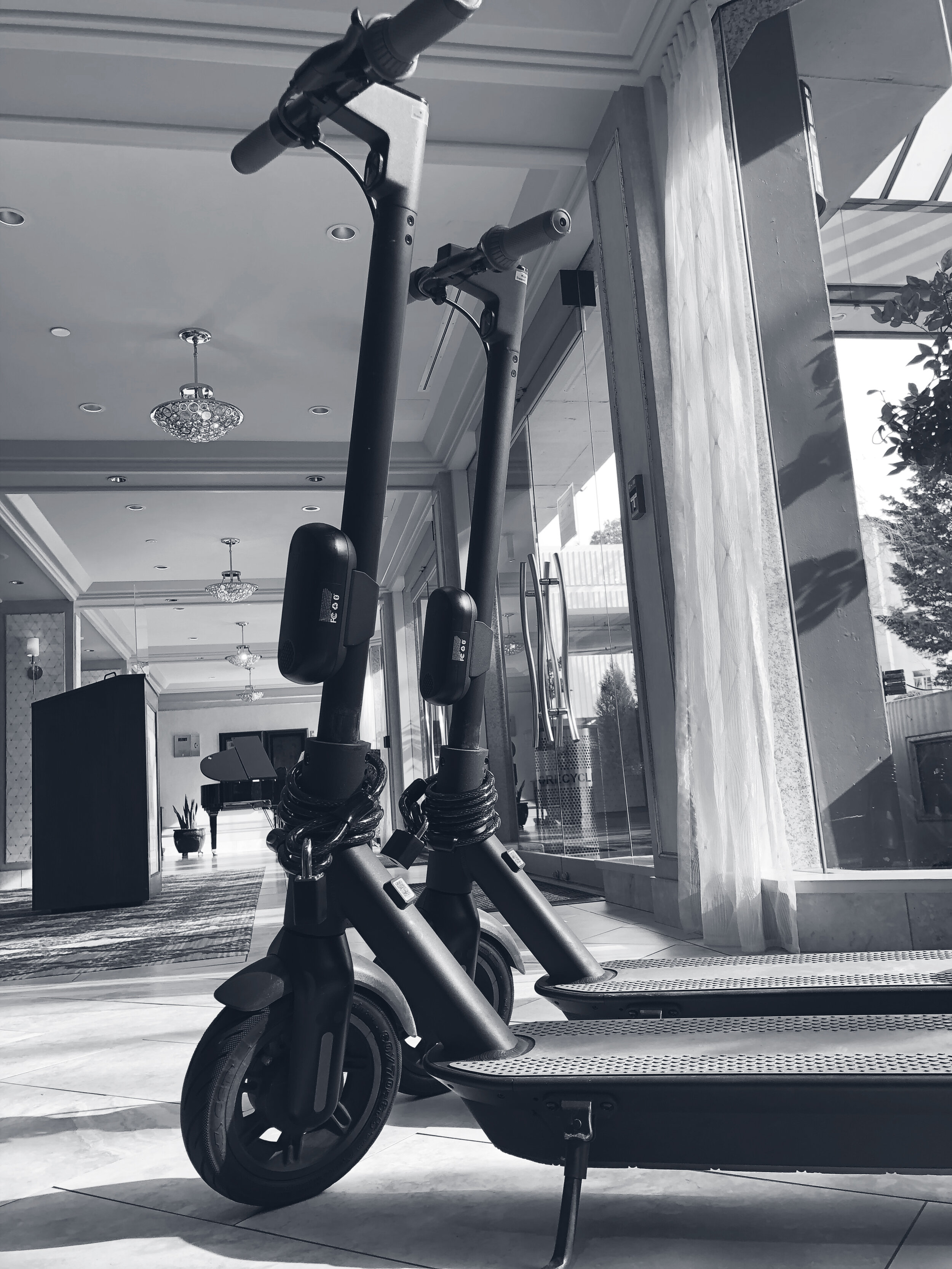We Are Different Than The Others  - Unlike traditional dockless fleets, our e-scooters are integrated into hotels and businesses to ensure they are available in a responsible, and community-first way. This means that local businesses benefit directly from our partnership, cars are taken off the street, and there is no scooter clutter blocking sidewalks. Our integrated setup also ensures we are able to take safety seriously and provide sanitized helmets to all our riders. Talk about a win-win.